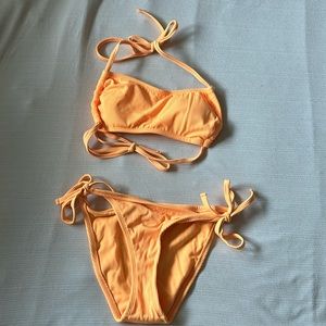 Orange textured Target bathing suit (size small both bottom and top)